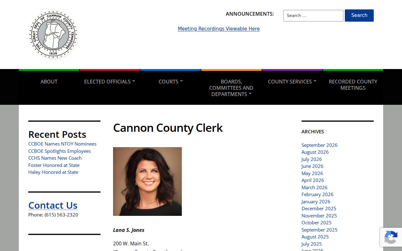 County Clerk distinction for an Auburntown court docket search