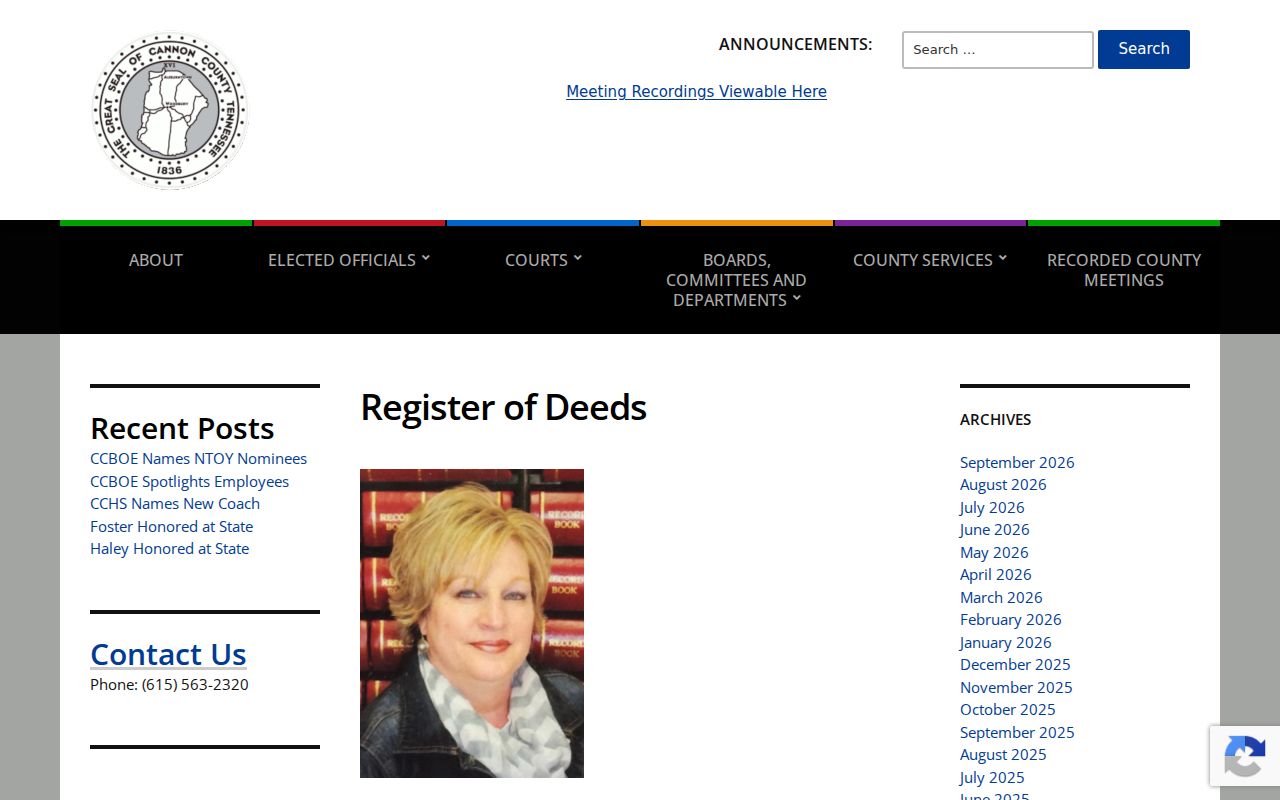 Register of Deeds distinction from an Auburntown court docket