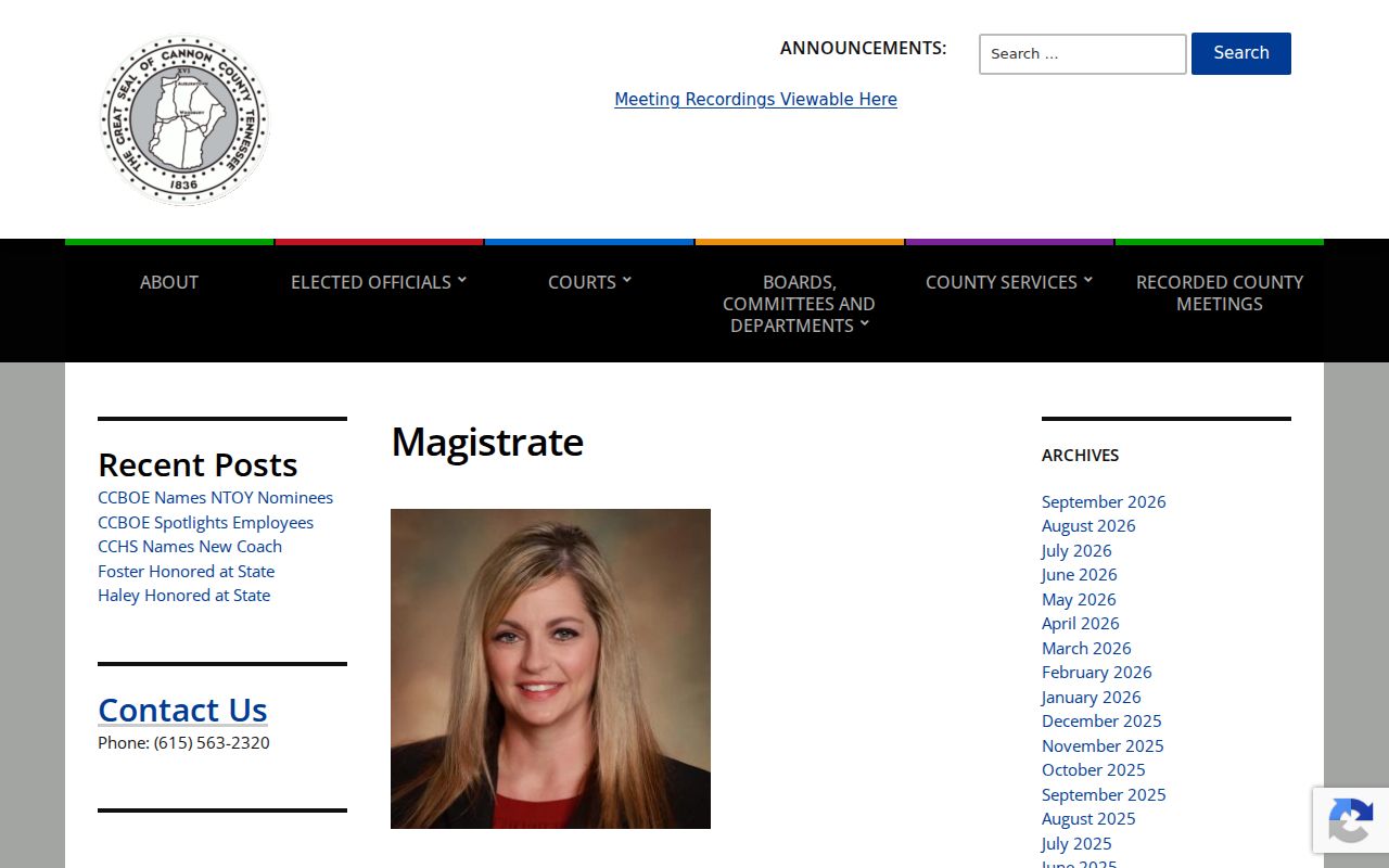 Cannon County court calendar Child Support Magistrate schedule