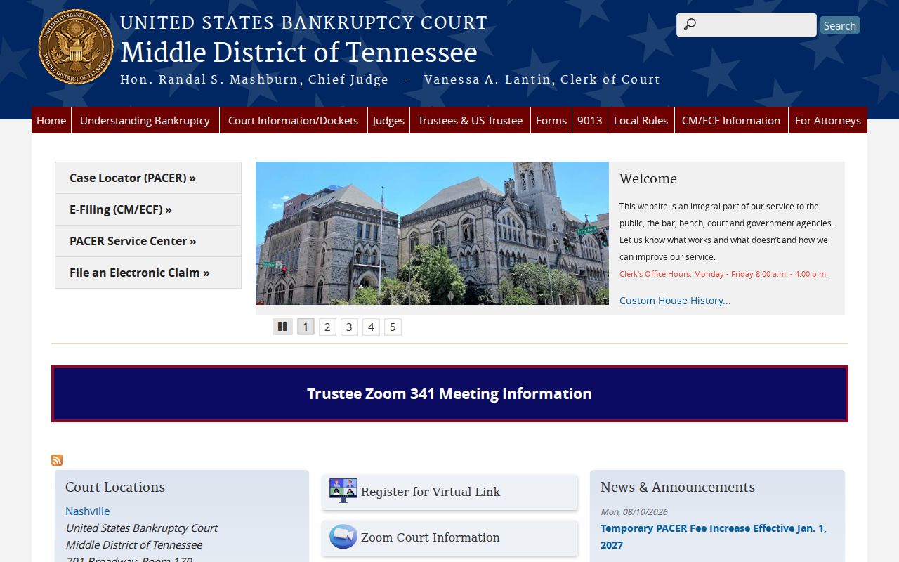Cannon County court records Middle District bankruptcy court
